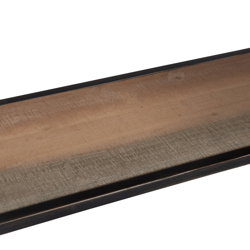 Rustic Wood and Metal Console Table with Dual Storage Drawers