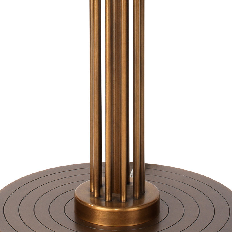 Antique Brass Floor Lamp with White Linen Shade