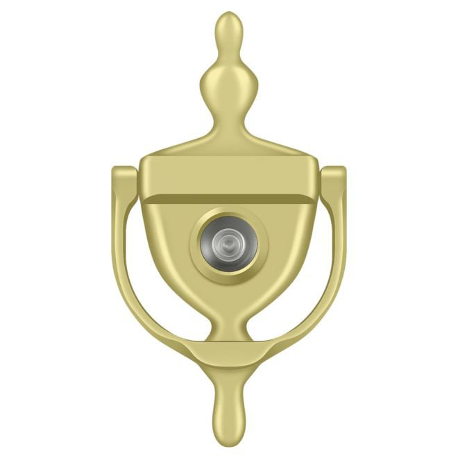 Polished Brass Door Knocker with Viewer