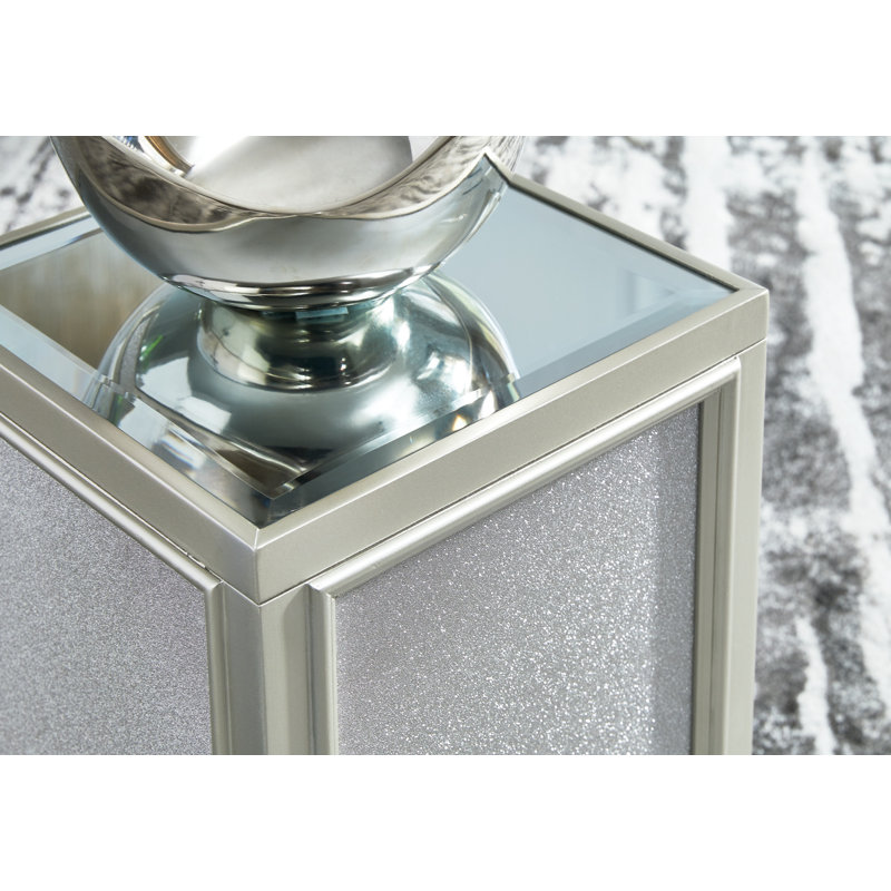 Hollywood Glamour Silver Square Mirrored Nesting End Tables