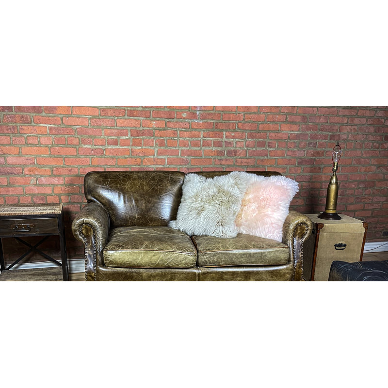 Natural Sheepskin Fur 18" Square Pillow Set