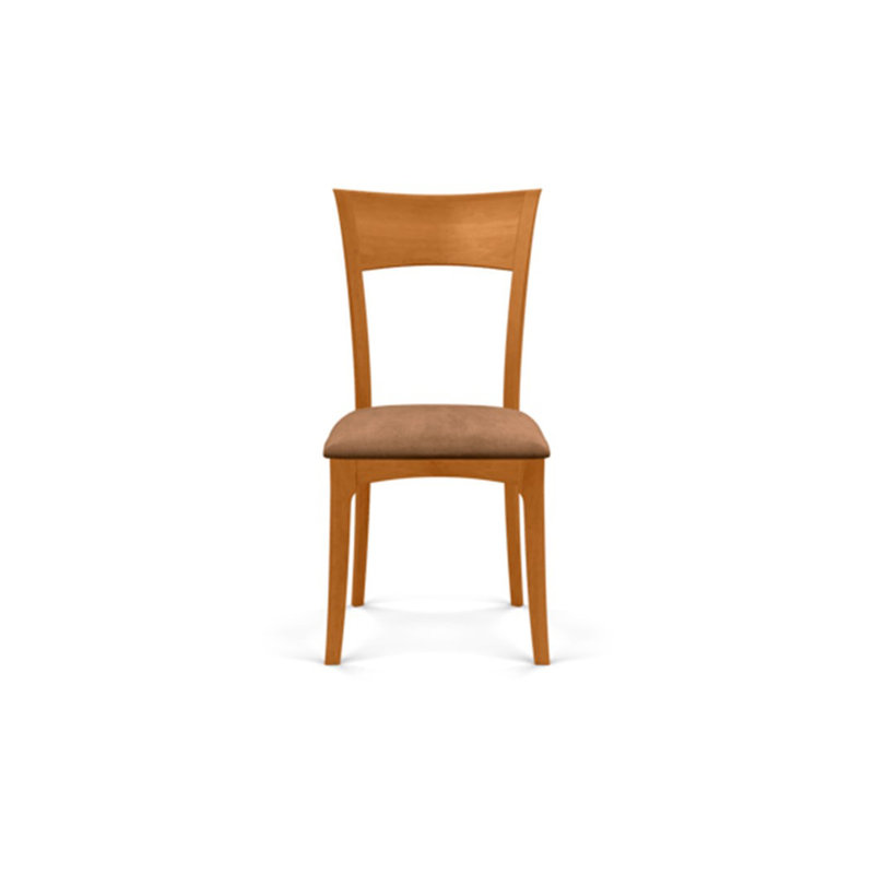 Ingrid Ebony Leather and Natural Cherry Wood Side Chair