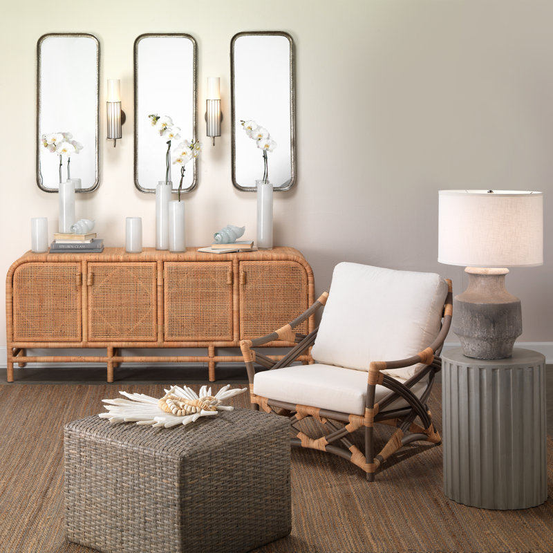 Santa Monica 72'' Mahogany Sideboard with Rattan Detail