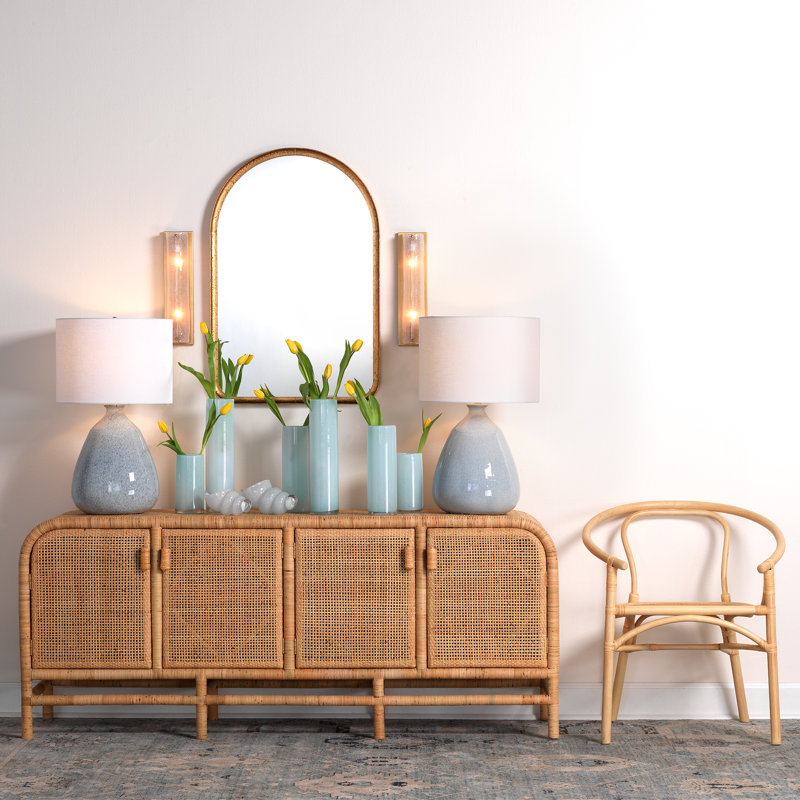 Santa Monica 72'' Mahogany Sideboard with Rattan Detail