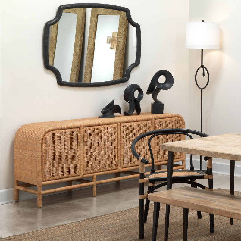 Santa Monica 72'' Mahogany Sideboard with Rattan Detail
