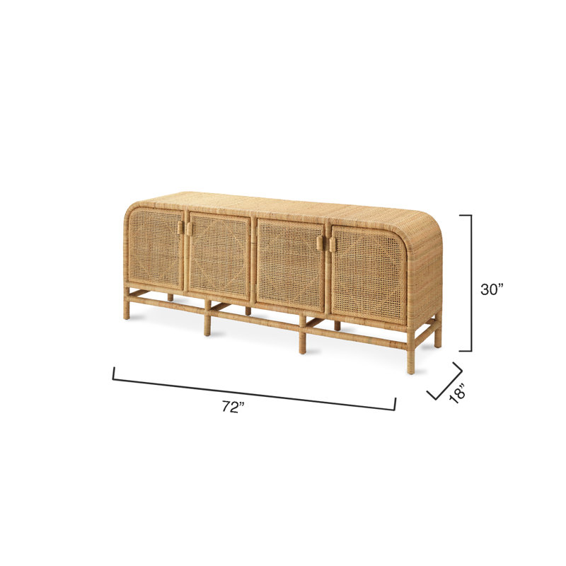 Santa Monica 72'' Mahogany Sideboard with Rattan Detail