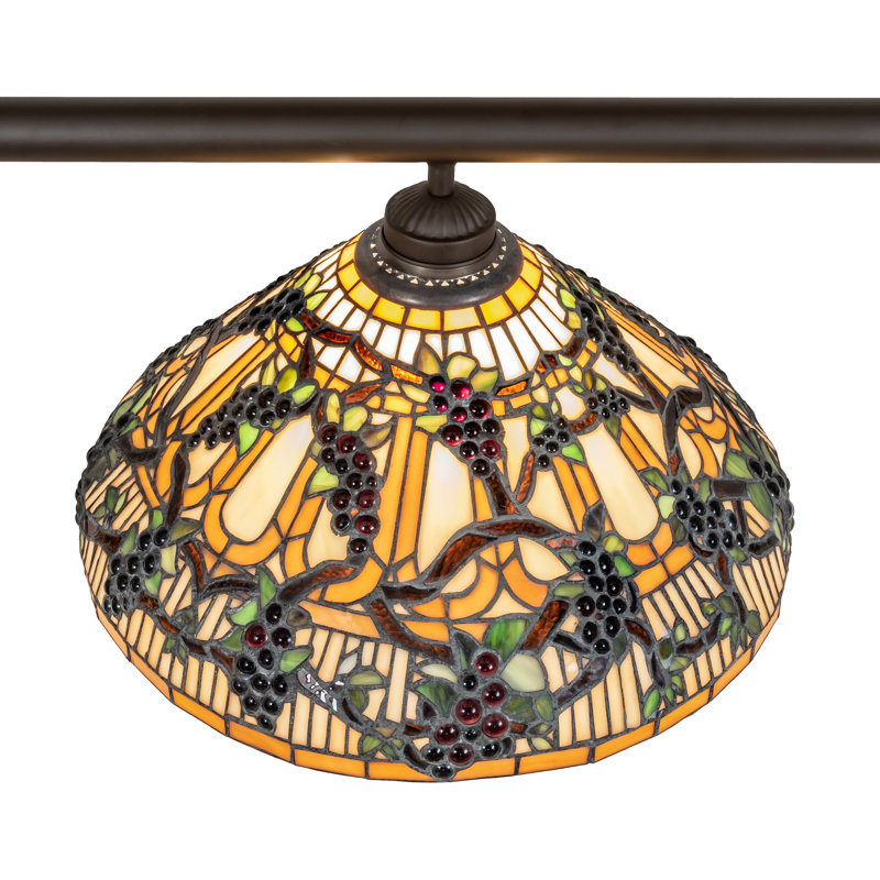 Oil Rubbed Bronze 69" 3-Light Pendant with Amber Glass Shades
