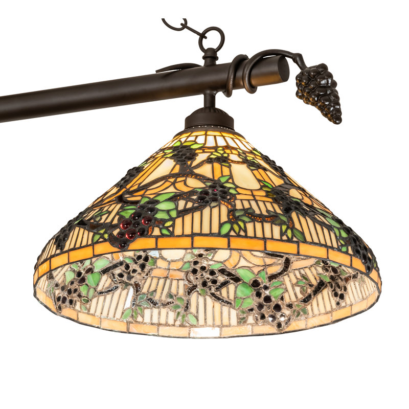 Oil Rubbed Bronze 69" 3-Light Pendant with Amber Glass Shades