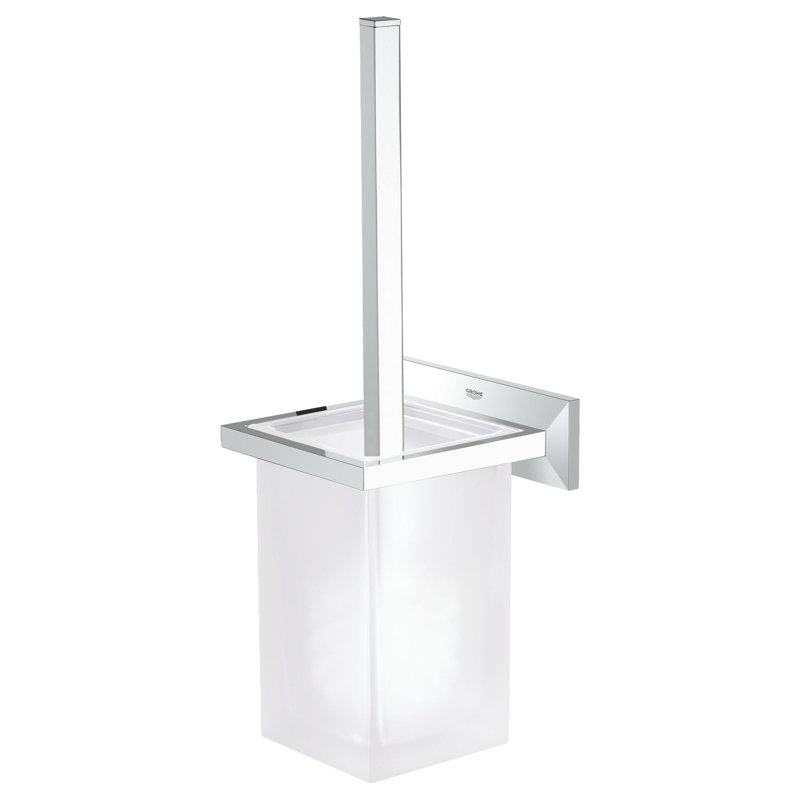 Allure Brilliant Chrome Wall Mounted Toilet Brush and Holder