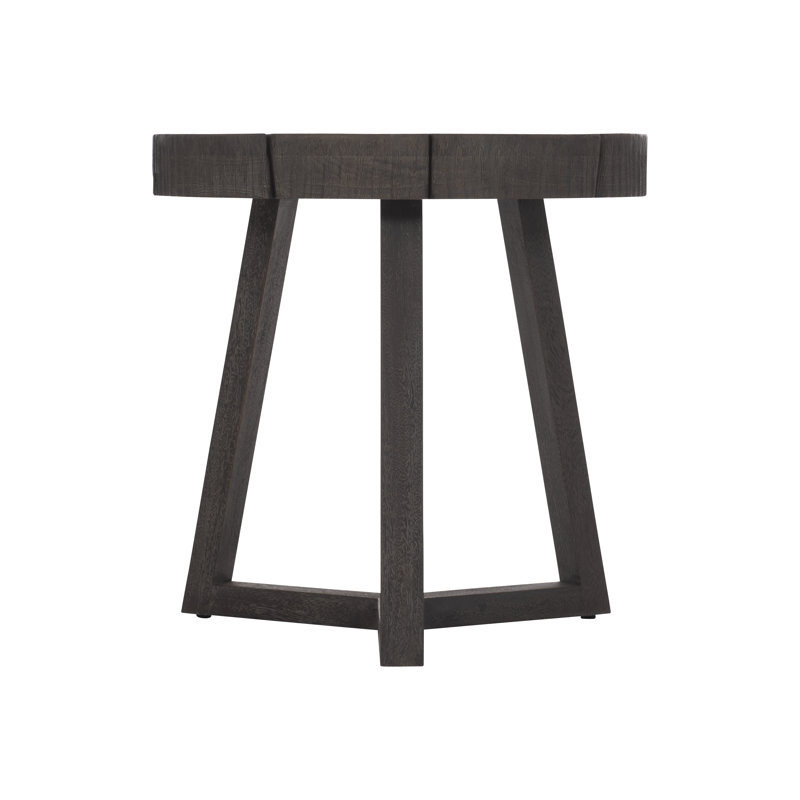 Lanita 24" Black Transitional Round Wood Side Table
