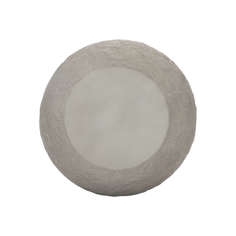 Gray Round Concrete Transitional End Table