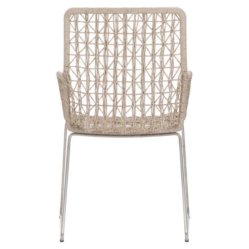 Hazelnut Woven Wicker Outdoor Dining Chair with Cushions