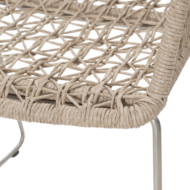 Hazelnut Woven Wicker Outdoor Dining Chair with Cushions