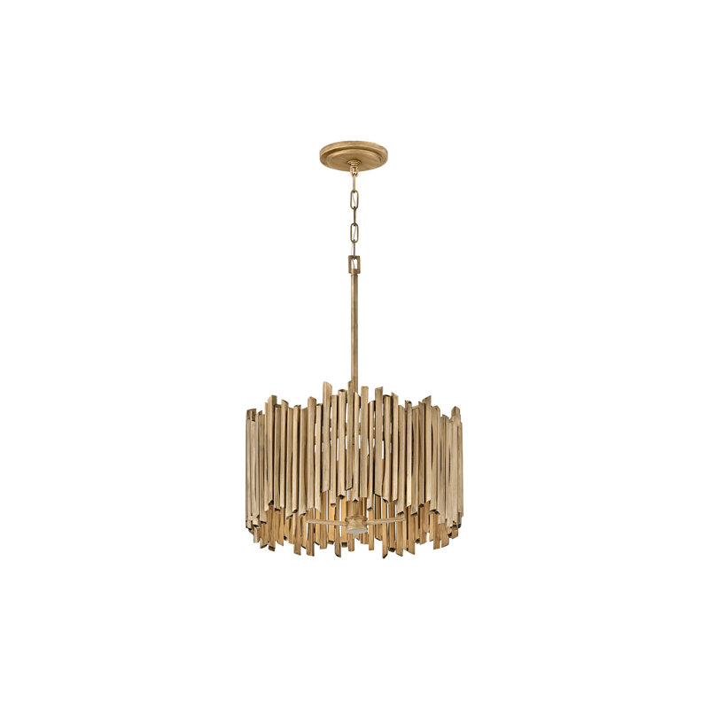 Roca Burnished Gold 3-Light LED Drum Pendant
