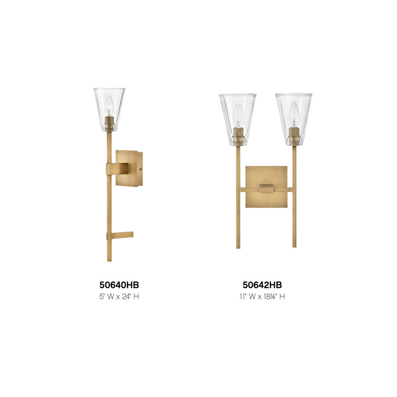 Auden Heritage Brass 1-Light Vanity with Clear Glass Shade