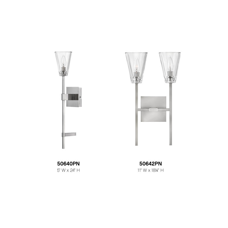 Auden Polished Nickel 1-Light Vanity with Clear Glass Shade