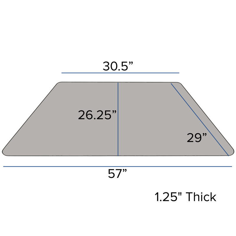 Adjustable Gray 57.5'' Trapezoid Laminate Activity Table with Casters