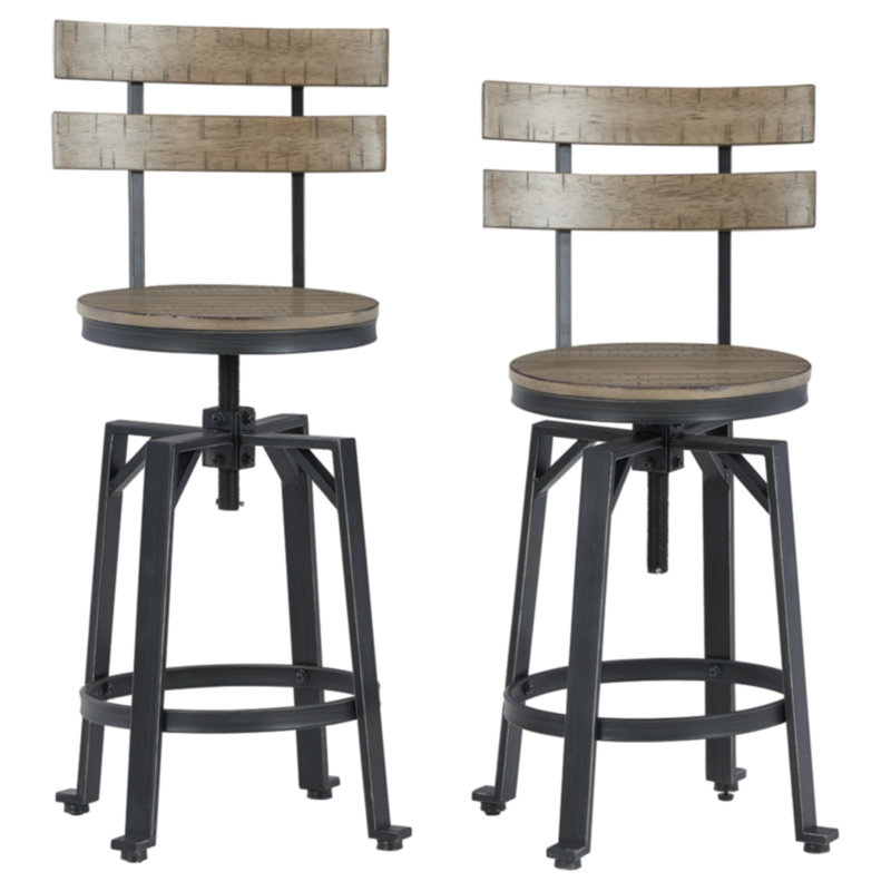 Rustic Charm Two-Tone Swivel Counter Height Barstool in Distressed Brown