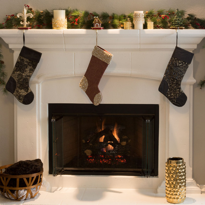 Multicolor Pewter and Gold Gingerbread House Stocking Holder