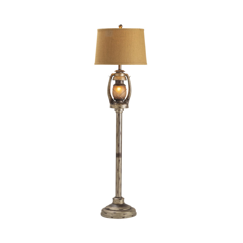 Melvin 62'' Silver Resin Floor Lamp with 3-Way Switch