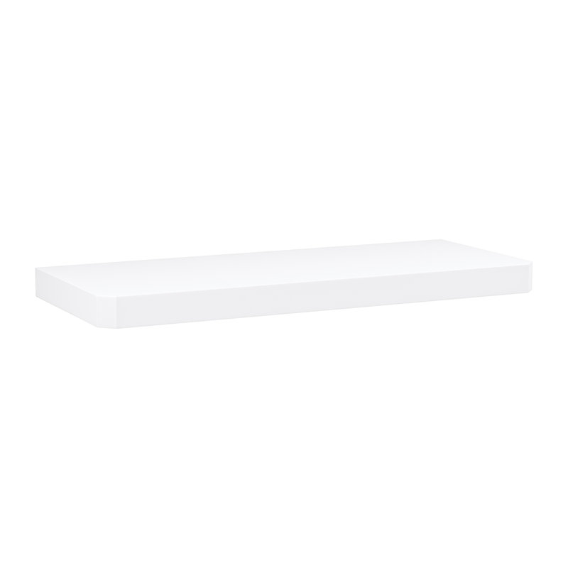 Sleek Soho 24" White Manufactured Wood Floating Wall Shelf