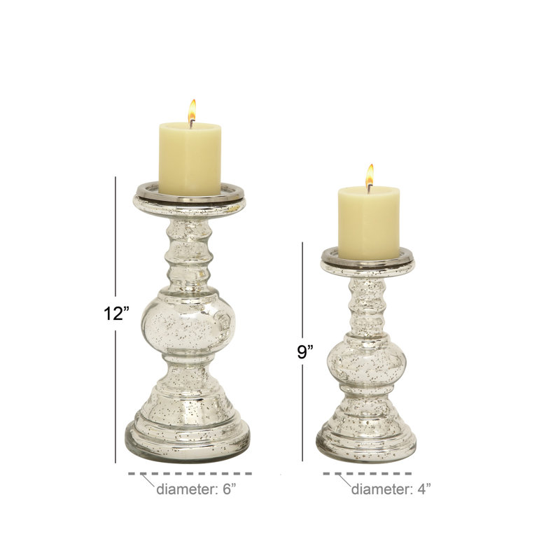Elegant Polished Glass Candlestick Holder - Religious Theme 26"L