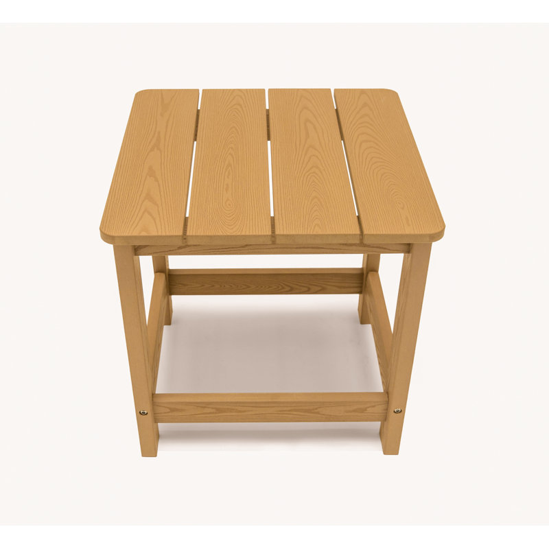 Portola 17" Teak Finish All-Weather Square Side Table