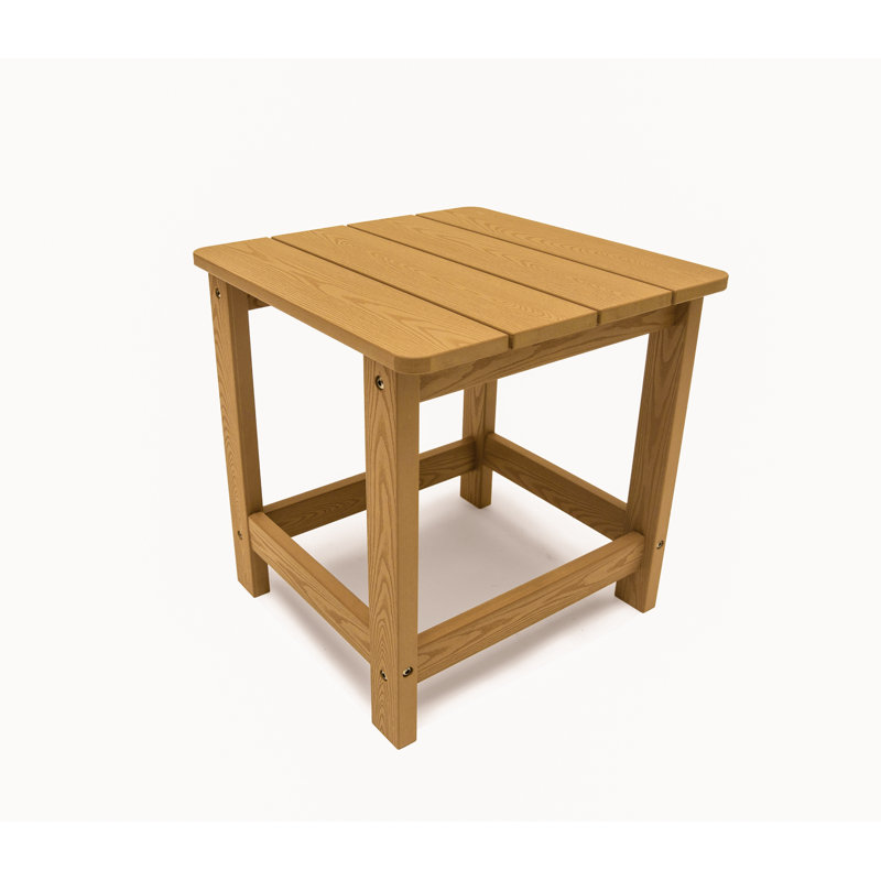 Portola 17" Teak Finish All-Weather Square Side Table