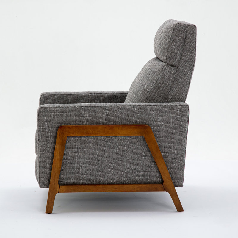 Veneto Ashen Grey Wood Manual Push Back Recliner