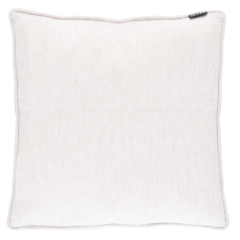 Porch Blue Paisley Cotton Linen 22" Square Throw Pillow Set