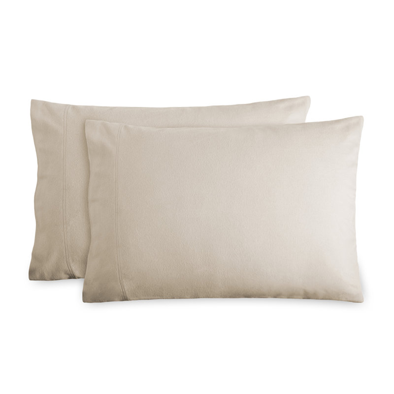 Gray Cotton Flannel Standard Pillowcase Set of 2
