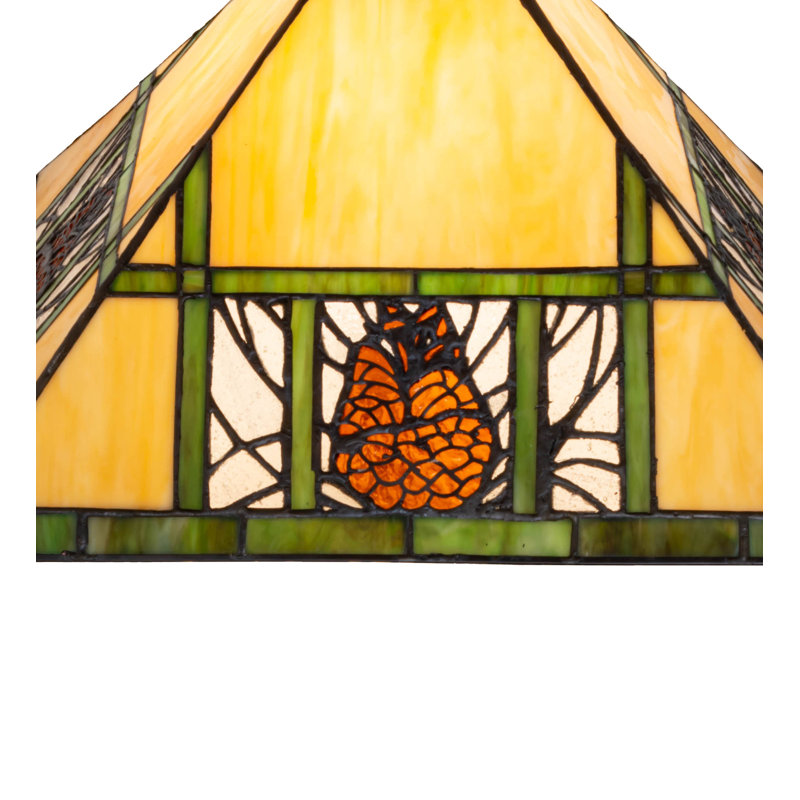 Pinecone Ridge 19.5" Bronze Stained Glass Adjustable Desk Lamp