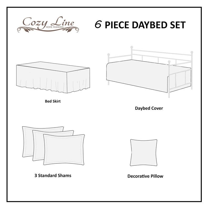 White Microfiber Twin Reversible Daybed Quilt Set
