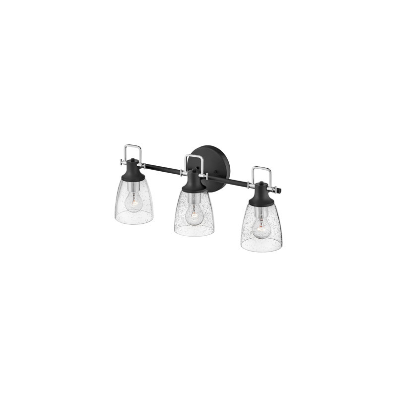 Easton Black and Chrome 3-Light Dimmable Vanity Light