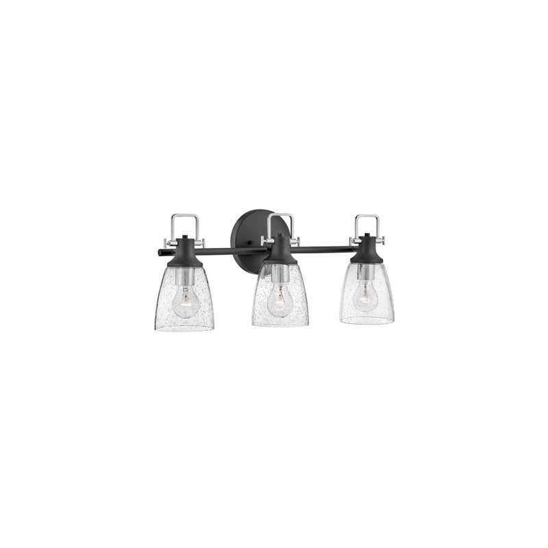 Easton Black and Chrome 3-Light Dimmable Vanity Light