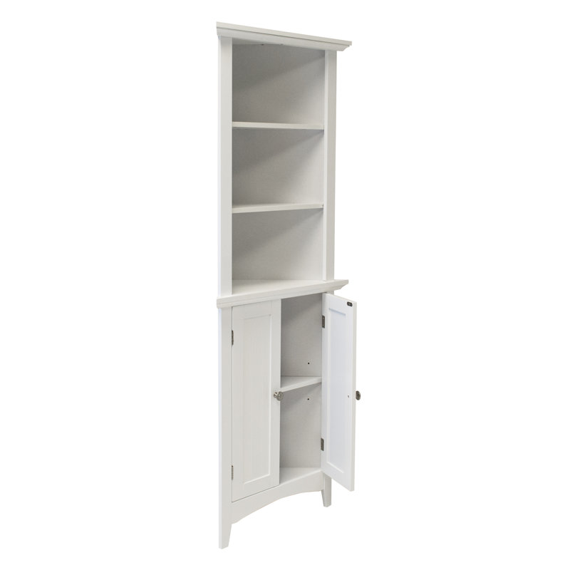 Classic White 63.75'' Raised Panel Corner Kitchen Pantry