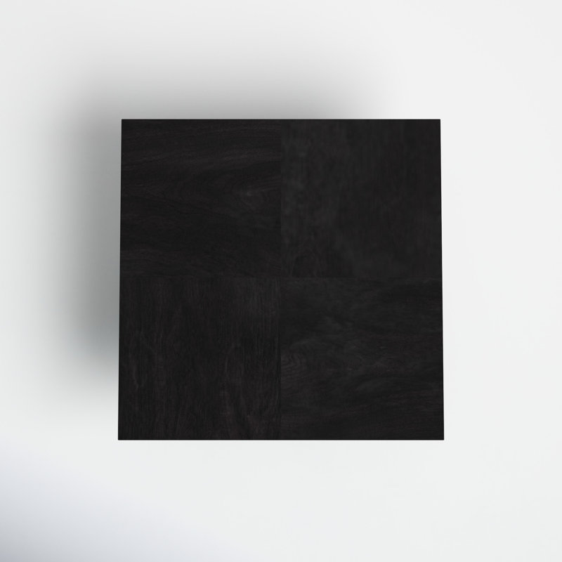 Modern Black Solid Wood Square Coffee Table