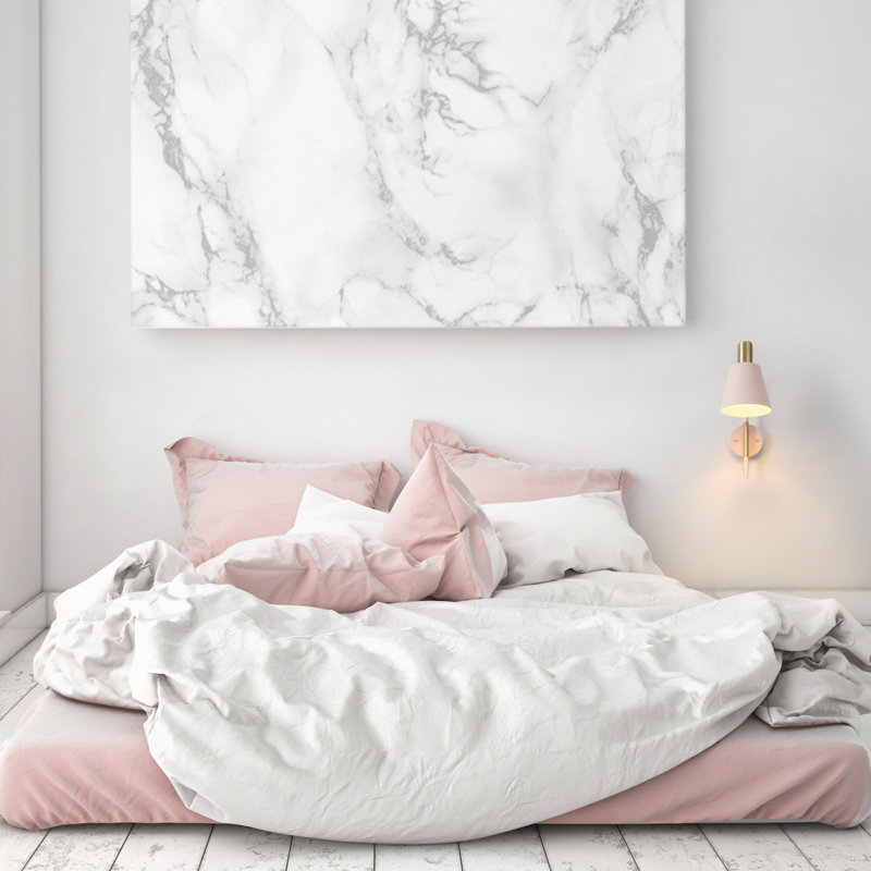 Cleo 14'' Blush Pink and Matte Brass Glam Wall Sconce