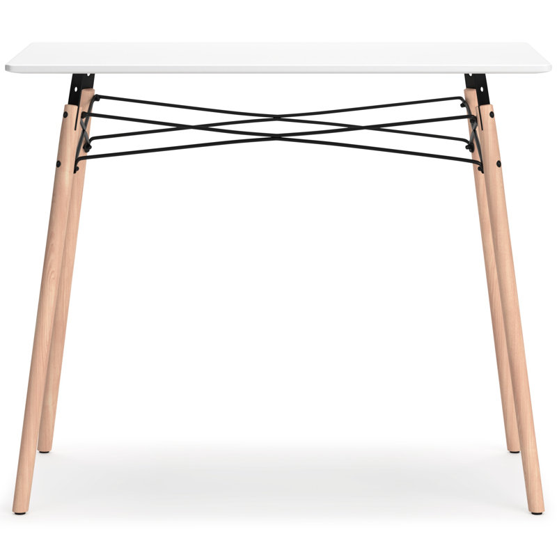 Contemporary White/Natural Wood Home Office Desk 36"x18"