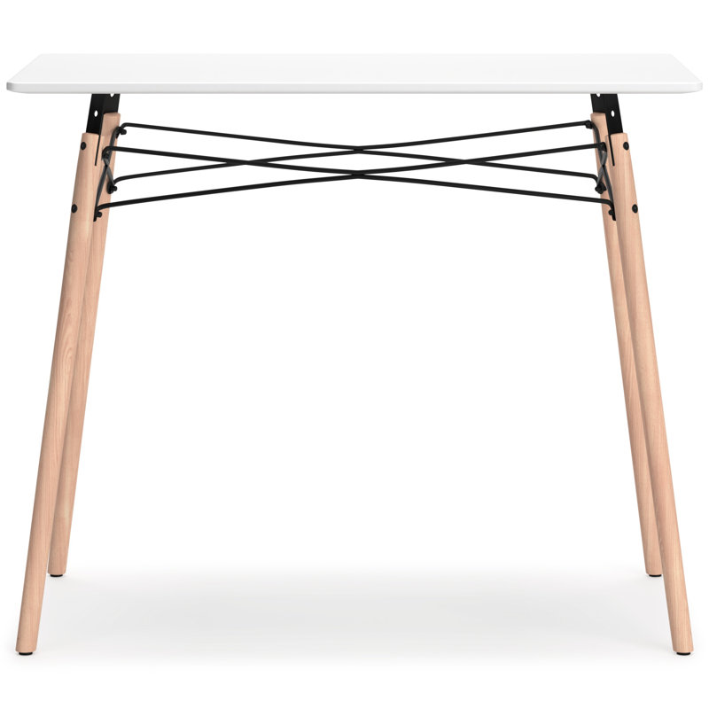 Contemporary White/Natural Wood Home Office Desk 36"x18"