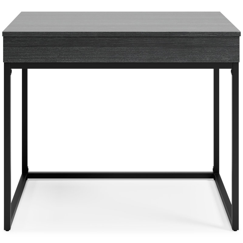 Sleek Black 36" Contemporary Home Office Desk with USB Port