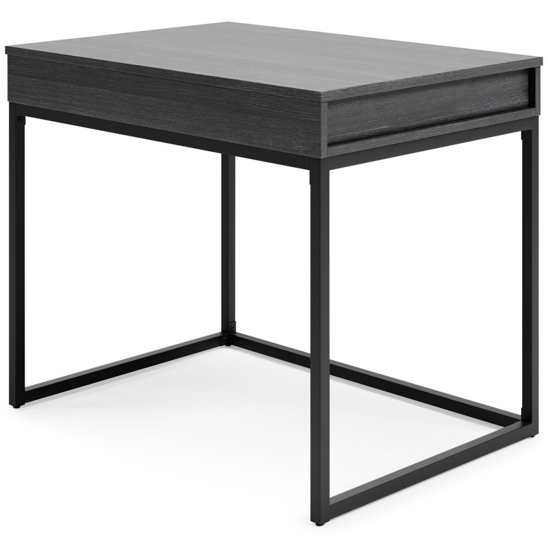 Sleek Black 36" Contemporary Home Office Desk with USB Port