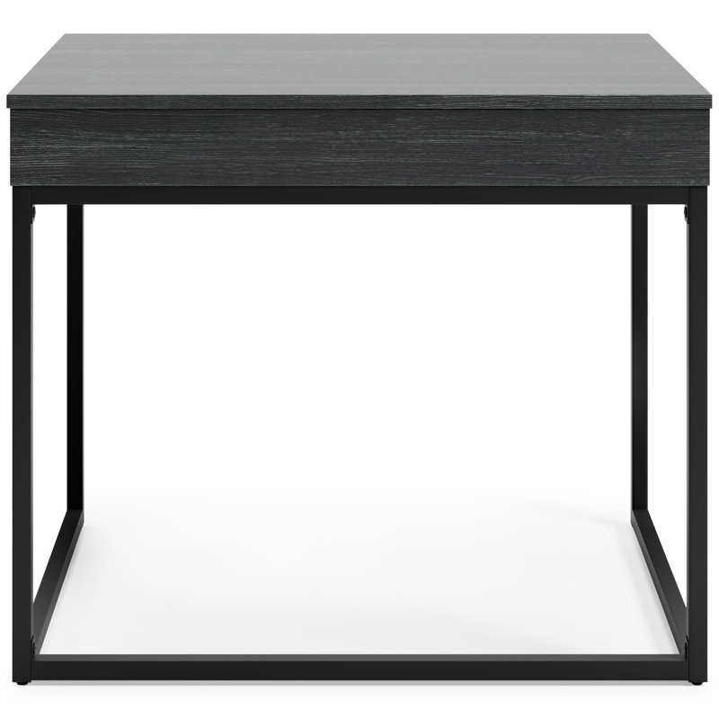 Sleek Black 36" Contemporary Home Office Desk with USB Port