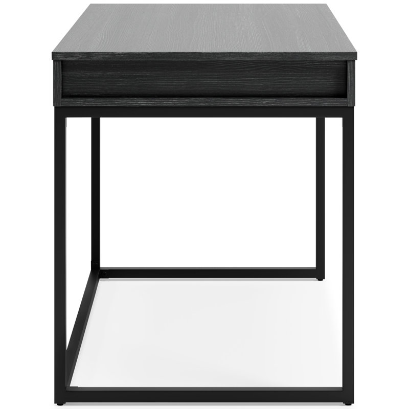 Sleek Black 36" Contemporary Home Office Desk with USB Port