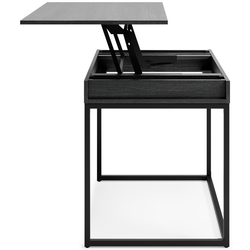 Sleek Black 36" Contemporary Home Office Desk with USB Port
