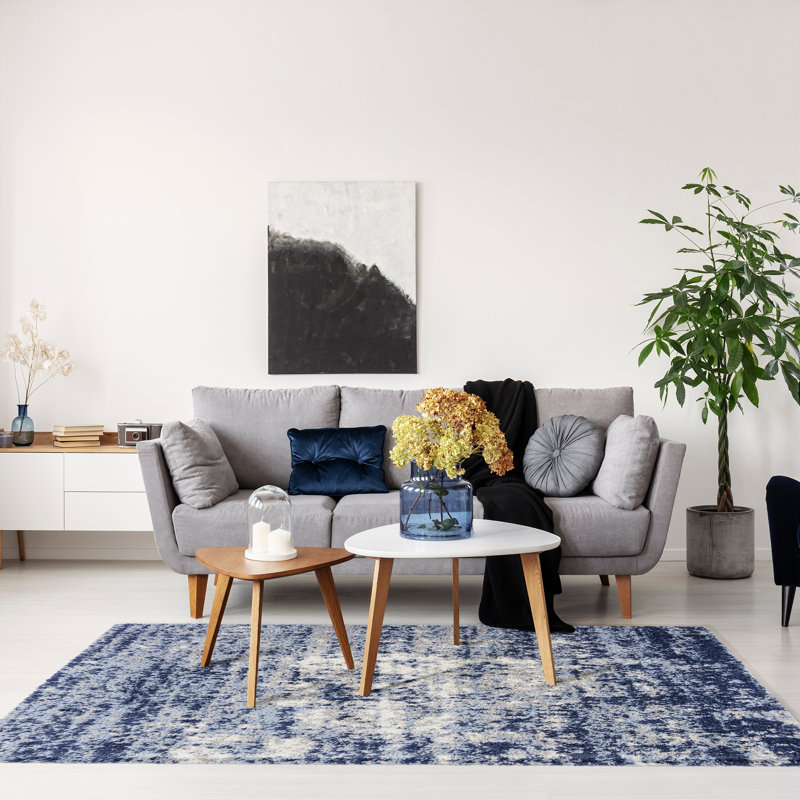 Holmby Blue 2.5' x 6' Synthetic Shag Runner Rug