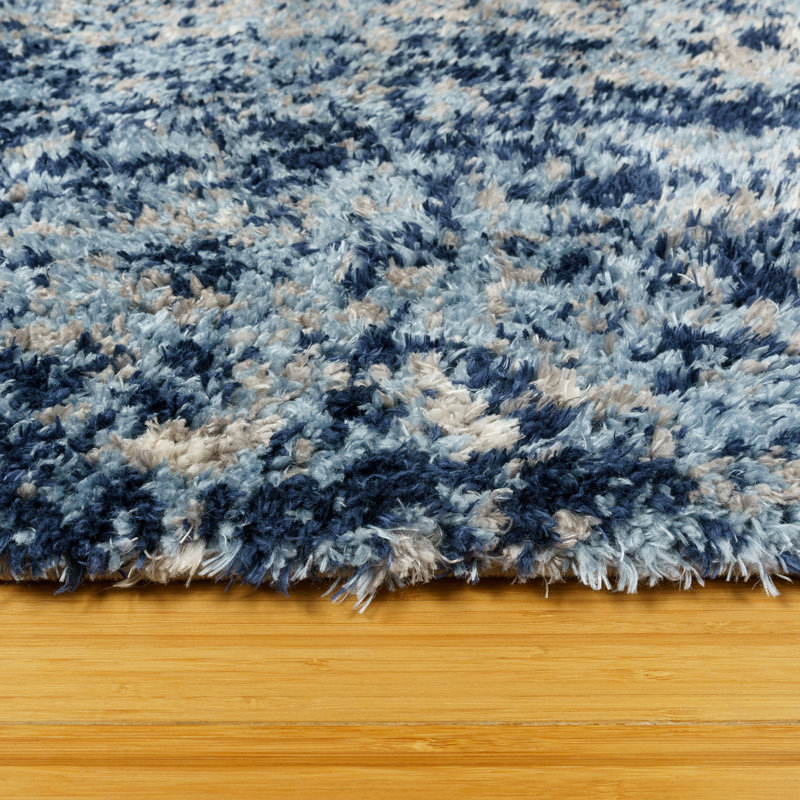 Holmby Blue 2.5' x 6' Synthetic Shag Runner Rug