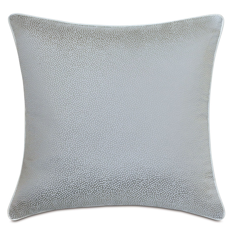 Silver Embroidered Square Polyester Throw Pillow Set