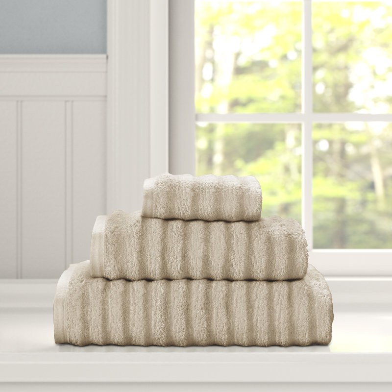 Linen Ridged Turkish Cotton 2-Piece Washcloth Set