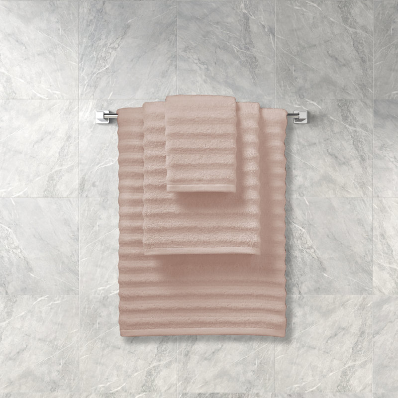 Blush Ridged Turkish Cotton Washcloth Set